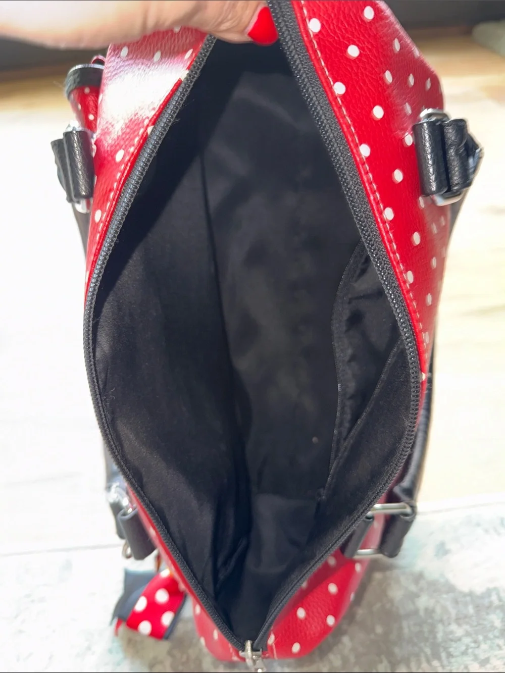 Disney Parks Exclusive Minnie Polka Dot Tote with Bow Bag Charm